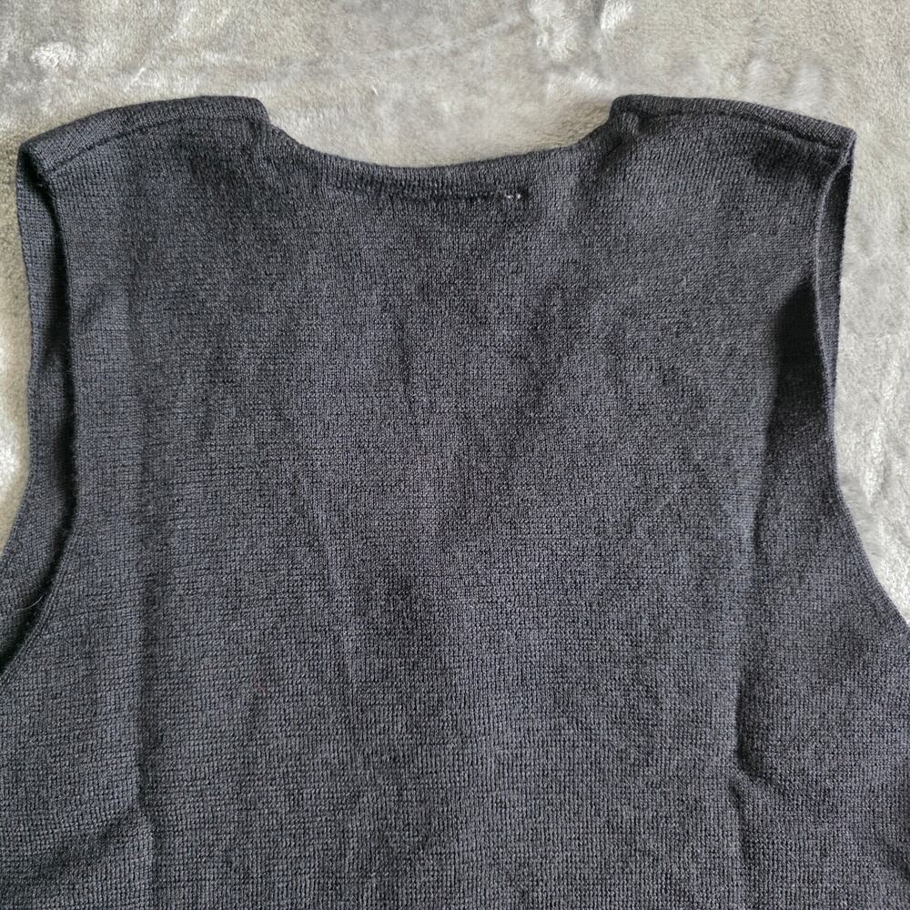 PREVIEW COLLECTION Womens Black Knit Button Front Sweater Vest Minimalist Size M - Picture 7 of 12